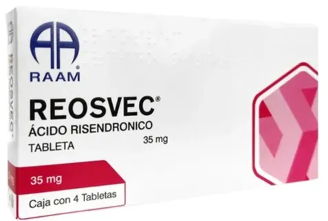 ACIDO RISEDRONICO GRAGEA O TABLETA CADA GRAGEA O TABLETA CONTIENE: RISEDRONATO SODICO 35 MG ENVASE CON 4 GRAGEAS O TABLETAS