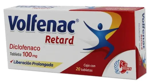 VOLFENAC Retard c/20 TABS. L.P. 100 MG. Diclofenaco Sódico 100mg. (Tabs. Orales). COLLINS