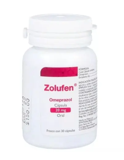 ZOLUFEN c/ 30 CAPS. 20 MG. Omeprazol 20mg. (Caps. Orales). NA