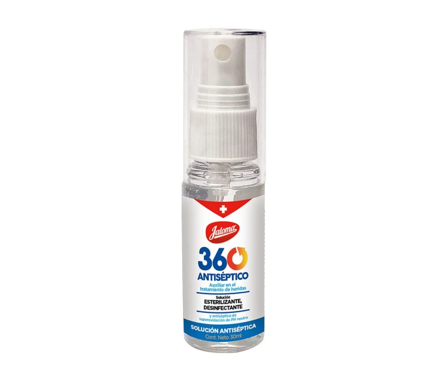 360 ANTISÉPTICO SOLUCIÓN  Fco. Atomizador 100 ML. 60 PPM. Antiséptico a base de Agua de superoxidación (Solución Tópica). NA
