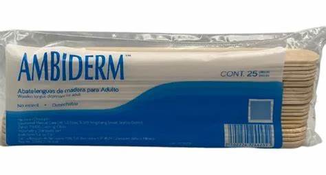 ABATELENGUAS de MADERA (Ambiderm) Paq. c/25 Pzs. 