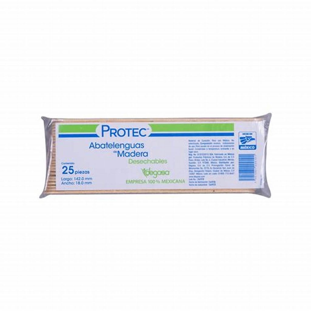 ABATELENGUAS de MADERA (Protec) Paq. c/25 Pzs. NA