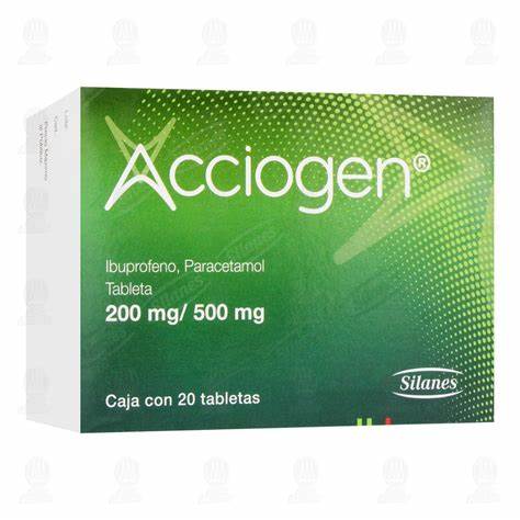 ACCIOGEN c/20 TABS. 200/500 MG. Ibuprofeno+Paracetamol (Tabs. Orales). NA