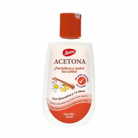 ACETONA c/QUERATINA y 12 ÓLEOS Fco. c/120 ML. Quita esmalte de uñas (Acetona compuesta) NA