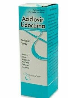 ACICLOVIR/LIDOCAÍNA (Pharmagen) SOL. SPRAY Fco. 50 ML. 5-2 G/100 ML. Aciclovir+Lidocaína (Sol. Spray). NA