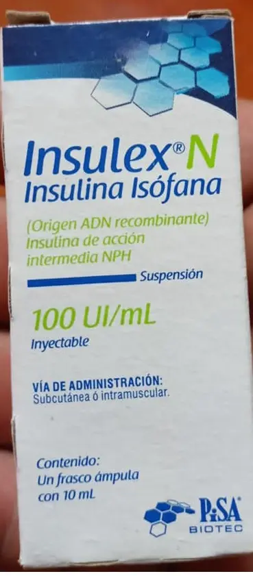 Insulex N Insulina humana isófana (Origen ADN recombinante) Suspensión Inyectable Ámpula, 10 ml. 