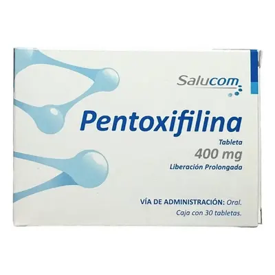 Pentoxifilina 400 mg Lieracion Prolongada. Caja con 30 Tableta