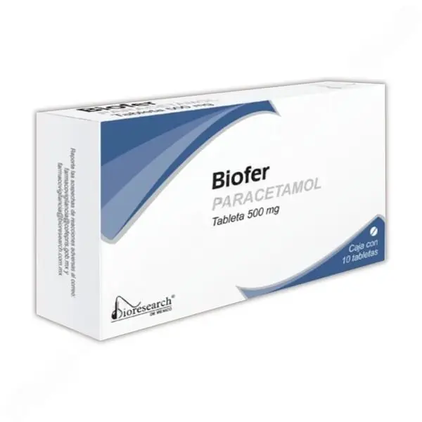 BIOFER c/20 TABS. 500 MG. Paracetamol  500mg. (Tabs. Orales). NA