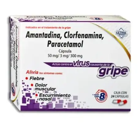 AMANTADINA/CLORFNA./PARCTML. (Ultra) c/24 CAPS. 50/3/300 MG. Amantadina+Clorfenamina+Paracetamol (Tabs. Orales). NA