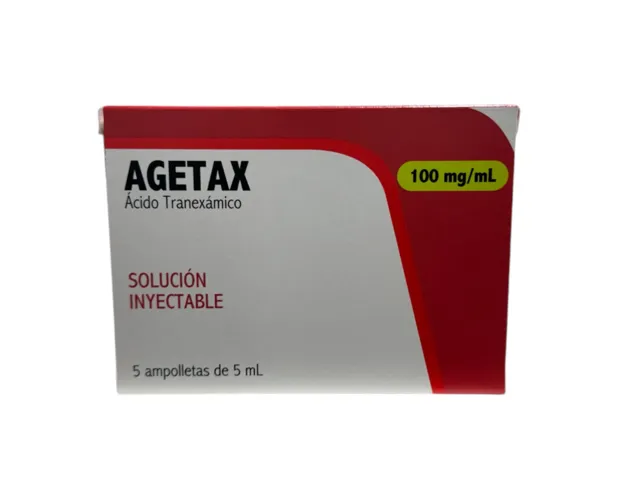AGETAX ÁCIDO TRANEXÁMICO 100 MG/ML CON 5 FRASCOS