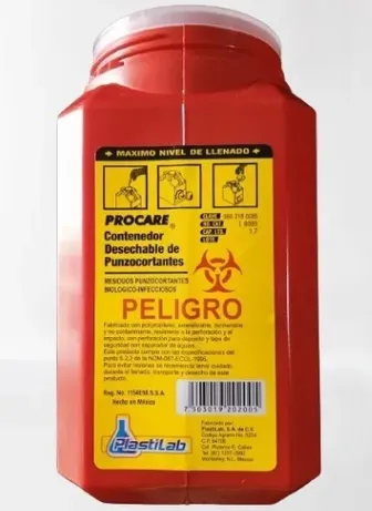 Contenedor desechable de residuos líquidos 1.7 LTS Rojo Procare