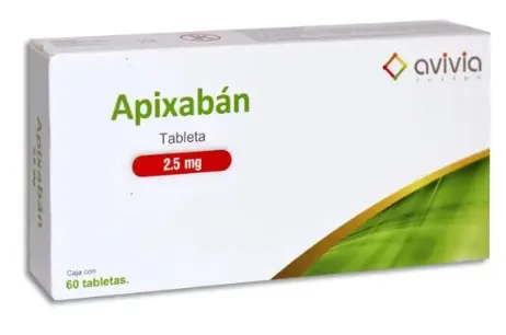 APIXABAN. TABLETA. CADA TABLETA CONTIENE: APIXABAN 2.5 MG. ENVASE CON 60 TABLETAS