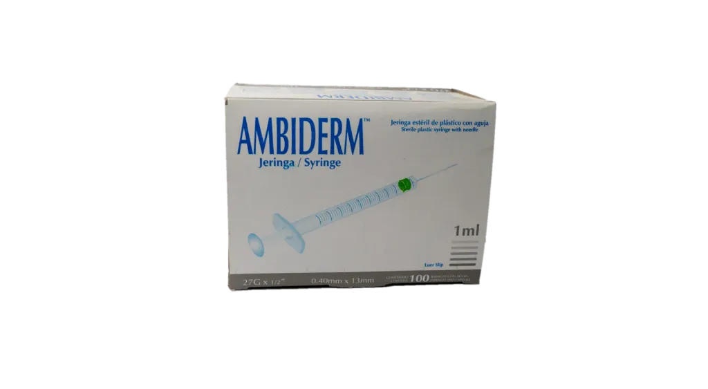 [17502224246023] JERINGA PARA INSULINA 1 ML. C/100 PZS AMBIDERM