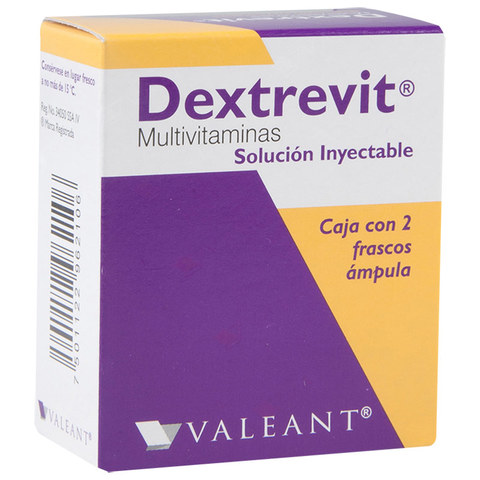 [7501122962106] DEXTREVIT Sol. Iny. c/2 FCO. AMP. 10 ML. Multivitamínico para infusión Adulto. NA