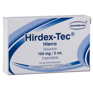 [7501471886207] Hirdex-Tec Hierro 100Mg/2mL C/3 Amp TECNOFARMA