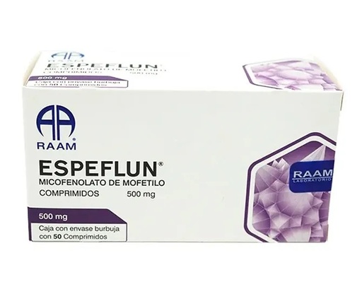 [7502227874387] MICOFENOLATO DE MOFETILO (ESPEFLUN)500MG 50 COMPRIMIDOS (RAM)