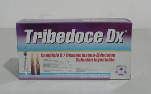 [7501537100452] COMPLEJO B/DEXAMETASONA SOLUCION INYECTABLE C/3 AMPOLLETAS (TRIBEDOCE DX) COLLINS