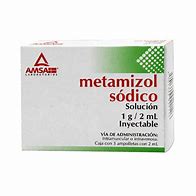 [7501349022126] METAMIZOL SÓDICO (Amsa) Sol. Iny. c/3 AMPTAS. 1 G/2 ML. Metamizol Sódico 1.0g. (Sol. Inyectable). NA