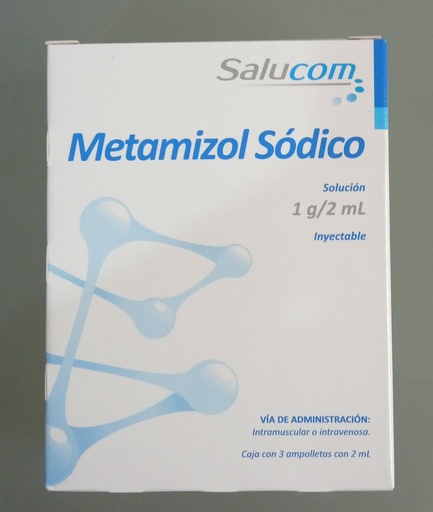 [7501125175435] Metamizol sódico Solución inyectable cada ampolleta contiene: metamizol sódico 1 g. envase con 3 ampolletas con 2 ml. PISA