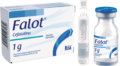 [7501125166730] Cefalotina sódica equivalente a 1 g de cefalotina. Envase con un frasco ámpula y 5 ml de diluyente. PISA