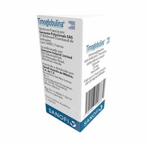 [7501165008830] INMUNOGLOBULINA ANTI-LINFOCITO (Timoglobulina) 25 Mg Sol. Iny. Fco. Amp. (obtenida de conejo) T. Humanos