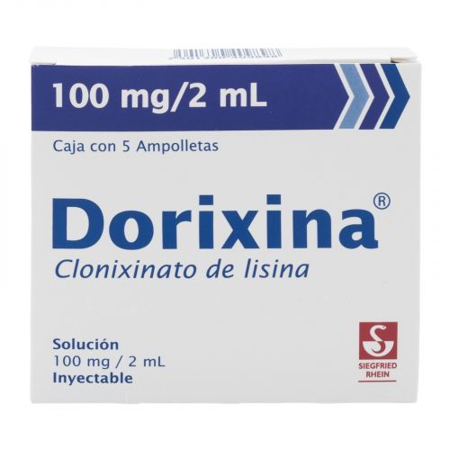 [7501300409898] Dorixina Clonixinato de lisina solución inyectable cada ampolleta contiene: clonixinato de lisina 100 mg envase con 5 ampolletas de 2 ml. SIEGFRIED RHEIN