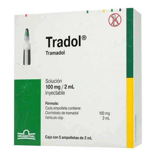 [7501124760076] TRAMADOL (Tradol) 100 Mg Ampolleta 5X2 Ml