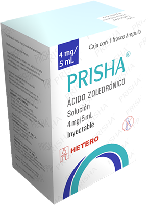 [7506442701077] Prisha Acido Zoledronico  Sol. Iny. c/1 Fco. Amp. 4 MG/5 ML. HETERO