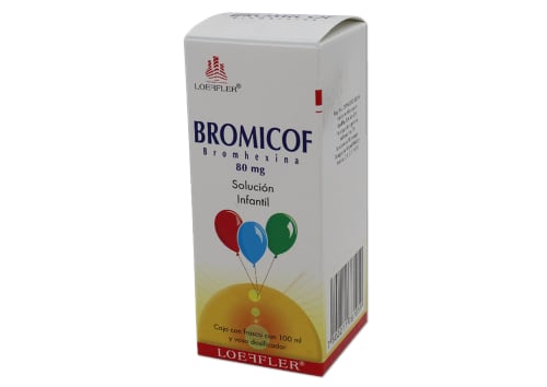 [7502211781059] Bromicof Sol. Infantil Fco. 100 ML. 80 MG/100 ML. Bromhexina 80mg. Cada 5 mL de solución equivalen a 4mg. LOEFFLER
