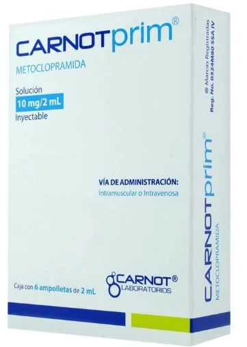 [7501124100759] METOCLOPRAMIDA (Carnotprim) 10 Mg Con 6 Ampolletas Con 2 Ml