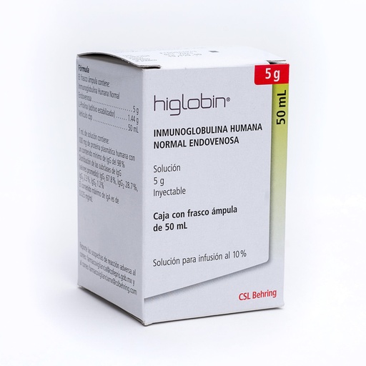 [7506404300010] INMUNOGLOBULINA HUMANA NORMAL ENDOVENOSA 1GRAMO 10ML