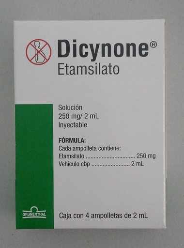 [7502209290099] ETAMSILATO (Dicynone) 250 Mg Ampolleta 4X2 Ml