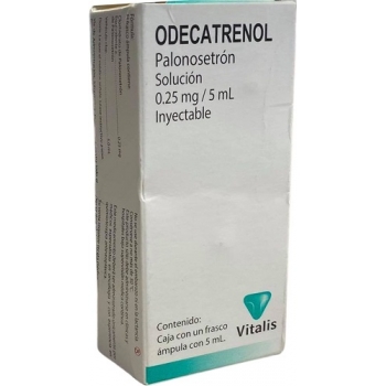 [7502245841118] Odecatrenol Clorhidrato de palonosetrón equivalente a 0.25 mg de palonosetrón Envase con un frasco ámpula con 5 ml. VITALIS