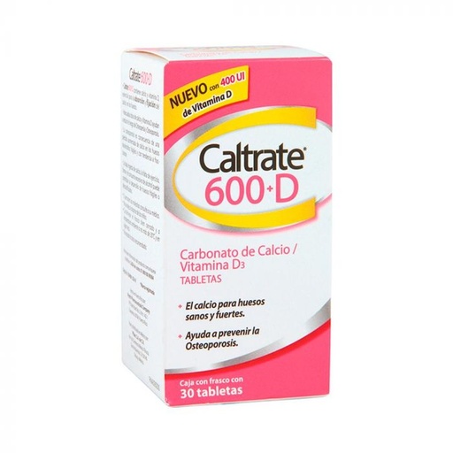 [7501065001337] CARBONATO DE CALCIP.COLECALCIFELROL 600MG/400UI C/30 TABLETAS (CALTRATE 600-D) COLLINS