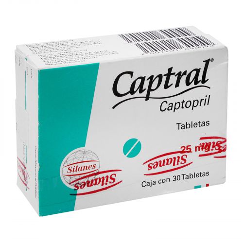 [7501101640049] Captral 25 Mg Captopril Tabletas 30 1+1 SILANES