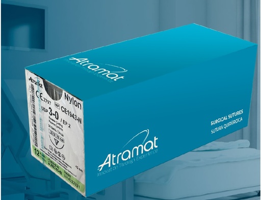 [7500142100178] ETHILON 3/0 SC-24 CORTANTE 3/8 19MM ATRAMAT 