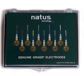 [F-E5GH-48] ELECTRODO  GRASS COPA DE ORO REUTILIZABLE DE 10MM Y ORIFICIO DE 2MM CABLE DE 1.22M NATUS