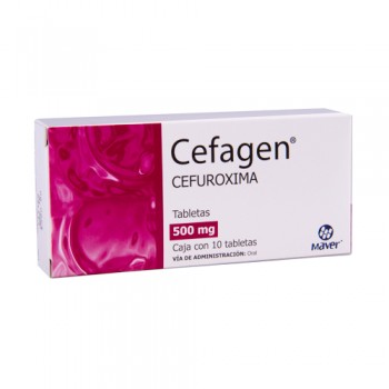 [7502009745126] CEFAGEN c/10 TABS. 500 MG. Cefuroxima 500mg. (Tabs. Orales). NA
