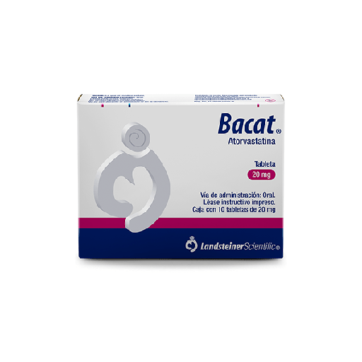 [7502247373228] BACAT c/10 TABS. 20 MG. Atorvastatina 20mg. NA
