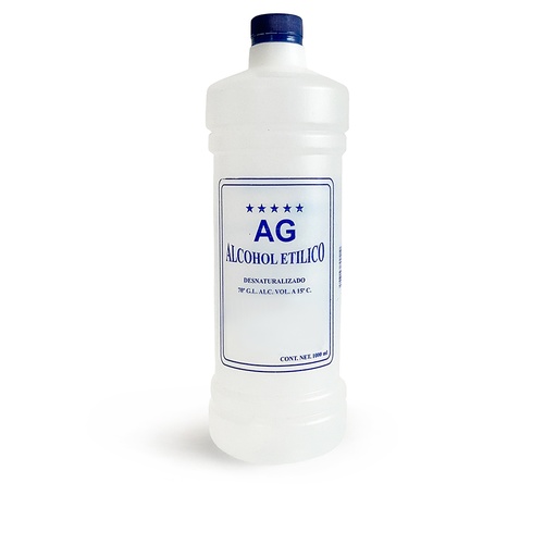 [7506163700410] ALCOHOL ETÍLICO Desnaturalizado (AG) 70° G.L. 1000 ML.