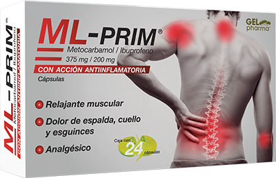 [7502227426982] Ml-Prim c/12 Caps. Metocarbamol 375mg+Ibuprofeno 200mg. GEL PHARMA