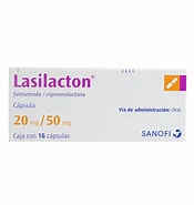 [7501165000179] Lasilacton 50/20 Mg 16 Cápsulasespironolactona 50 mg, furosemida 20 mg. Excipiente cbp 1 cápsula. SANOFI