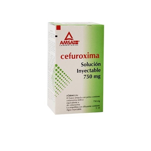 [7501125195105] CEFUROXIMA (Amsa) Sol. Iny. IM. ó IV. c/1 FCO. AMP. 750 MG/5 ML. Cefuroxima 750mg/ 5ml. (Sol. Inyectable). NA