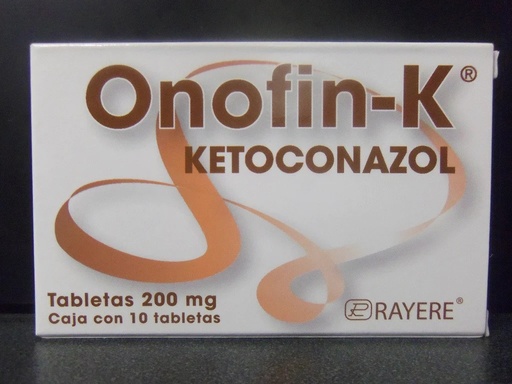 [7502003385540] Ketoconazol onofin-k Tableta Cada Tableta contiene: Ketoconazol 200 mg Envase con 10 Tabletas. RAYERE