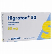 [7502216930452] Higroton 50 Mg 30 Tabletas Cada Tableta contiene 50 mg de Clortalidona. SANDOZ