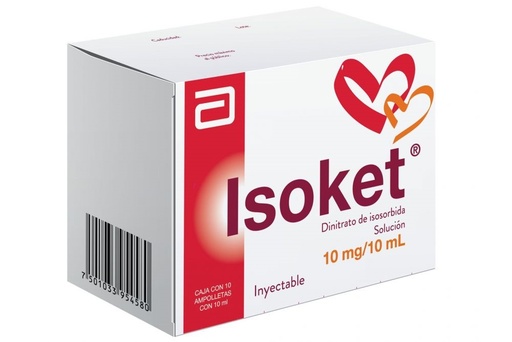 [7501033954580] Isosorbida dinitrato de Solución Inyectable Cada ml contiene: Dinitrato de isosorbida 1 mg Envase con 100 ml 1 mg/1 ml ABBOT 