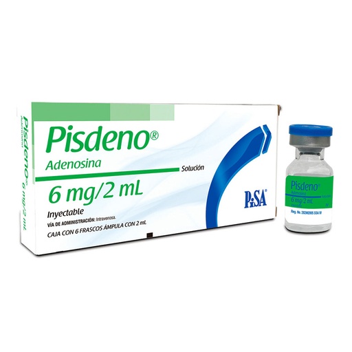 [7501125164354] Adenosina Pisdeno Sol. Iny. c/6 FCO. Amp. 6 MG/2 ML. PISA