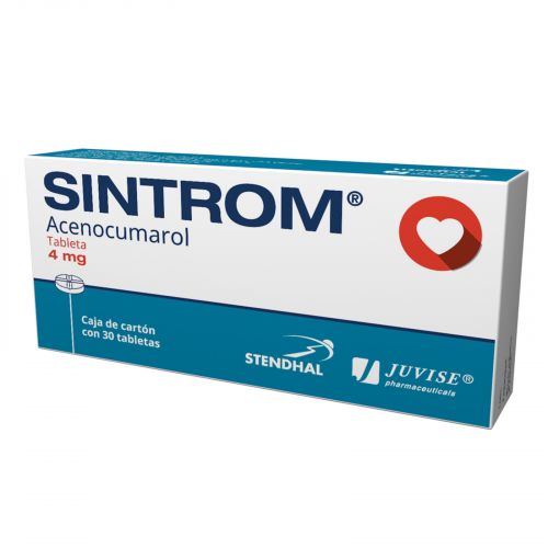 [7501701407653] Sintrom Acenocumarol  Tableta Cada Tableta contiene: Acenocumarol 4 mg. Envase con 20 tabletas. STENHAL 