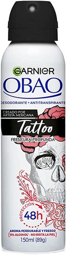 [7509552780963] Desodorante Garnier Obao Tattoo Frescura Profunda Aerosol 150 Ml GARNIER