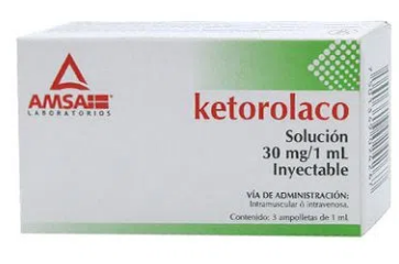 [7501349024267] KETOROLACO SOLUCION INYECTABLE 30MG/1ML C/3 AMPOLLETAS AMSA COLLINS